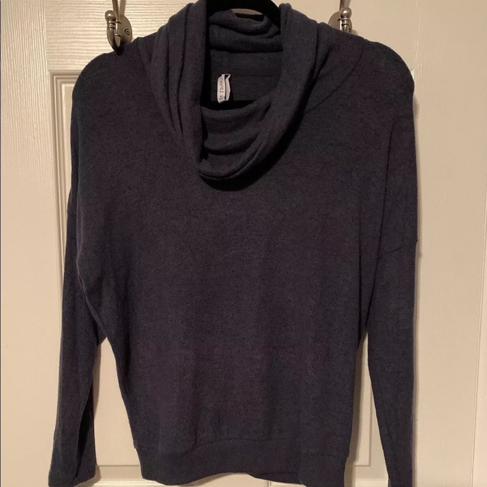 Z Supply Marled Cowl neck pullover Sweater Blue XS